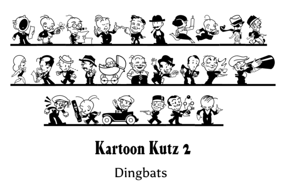 Kartoon Kutz 2: A Retro Dingbat Font for Playful Designs