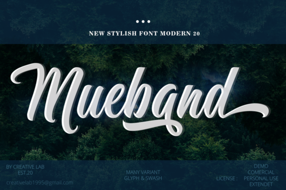 Mueband: A Handwritten Font for Elegant Designs